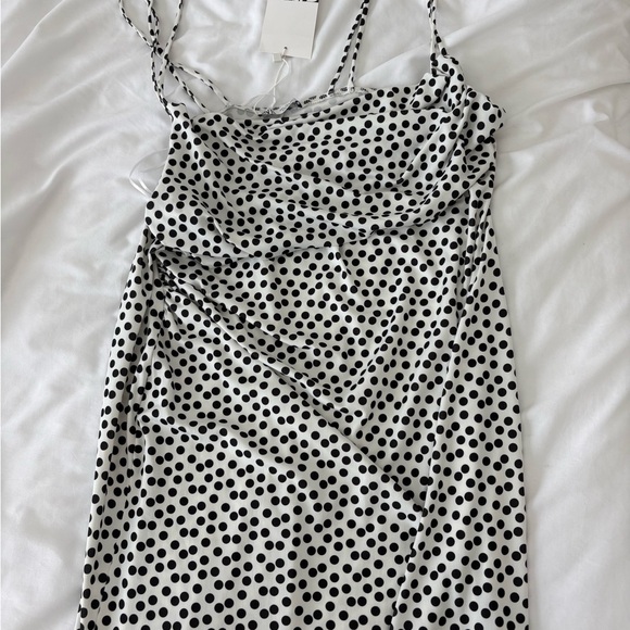 Zara Dresses & Skirts - Zara Black & White Polka Dot Cowl Neck Camisole